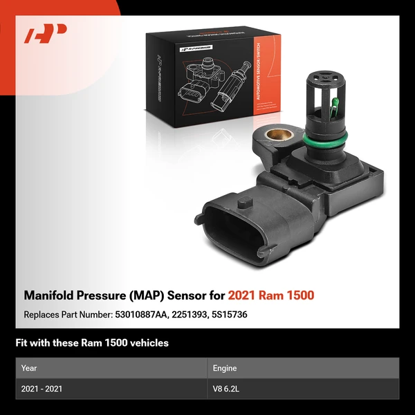 Manifold Pressure (MAP) Sensor for 2021 Ram 1500