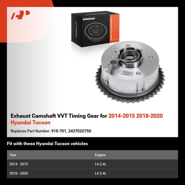 Exhaust Camshaft VVT Timing Gear for 2014-2015 2018-2020 Hyundai Tucson