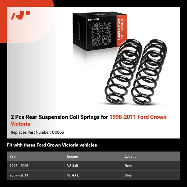 2 Pcs Rear Suspension Coil Springs for 1998-2011 Ford Crown Victoria