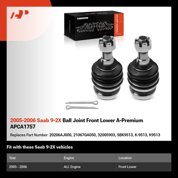 2005-2006 Saab 9-2X Ball Joint Front Lower A-Premium APCA1757