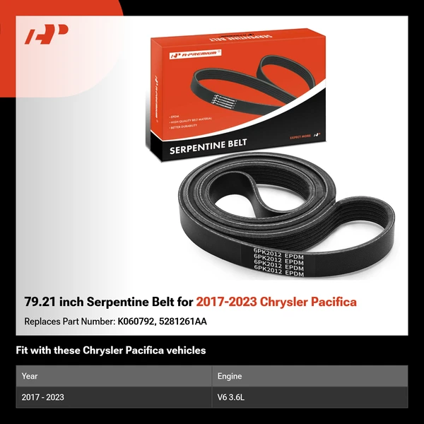 79.21 inch Serpentine Belt for 2017-2023 Chrysler Pacifica