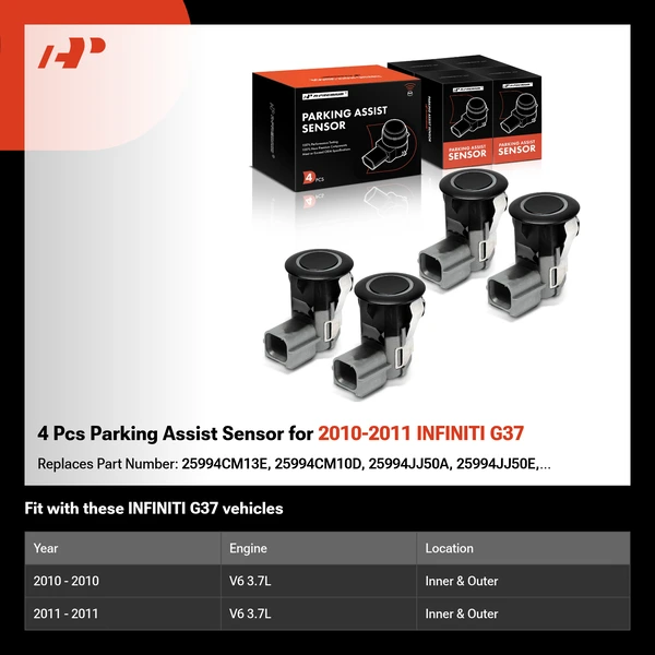 4 Pcs Parking Assist Sensor for 2010-2011 INFINITI G37