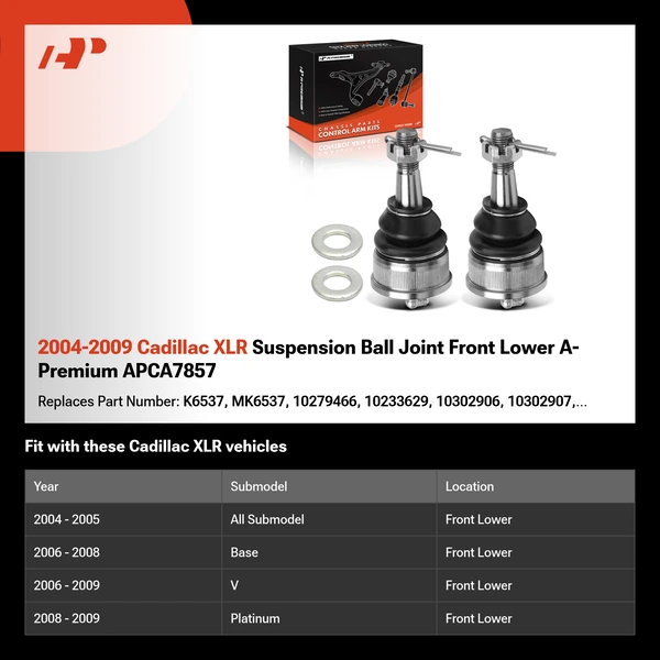 2004-2009 Cadillac XLR Suspension Ball Joint Front Lower A-Premium APCA7857