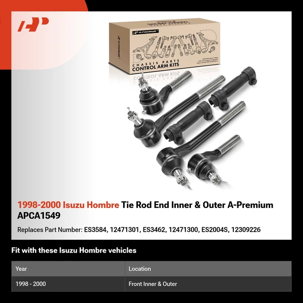 1998-2000 Isuzu Hombre Tie Rod End Inner & Outer A-Premium APCA1549