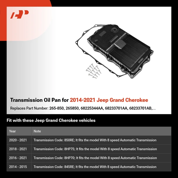 Transmission Oil Pan for 2014-2021 Jeep Grand Cherokee