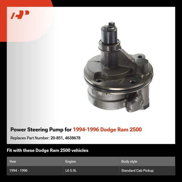 Power Steering Pump for 1994-1996 Dodge Ram 2500