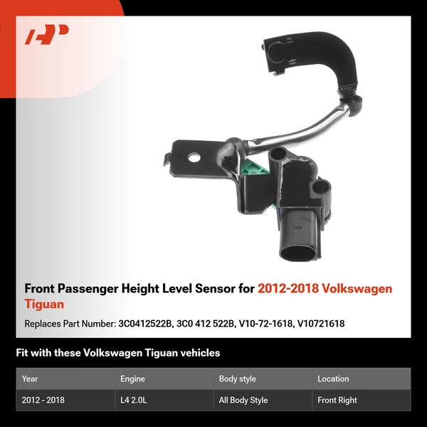 Front Passenger Height Level Sensor for 2012-2018 Volkswagen Tiguan