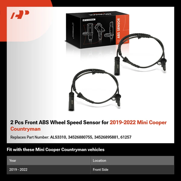 2 Pcs Front ABS Wheel Speed Sensor for 2019-2022 Mini Cooper Countryman