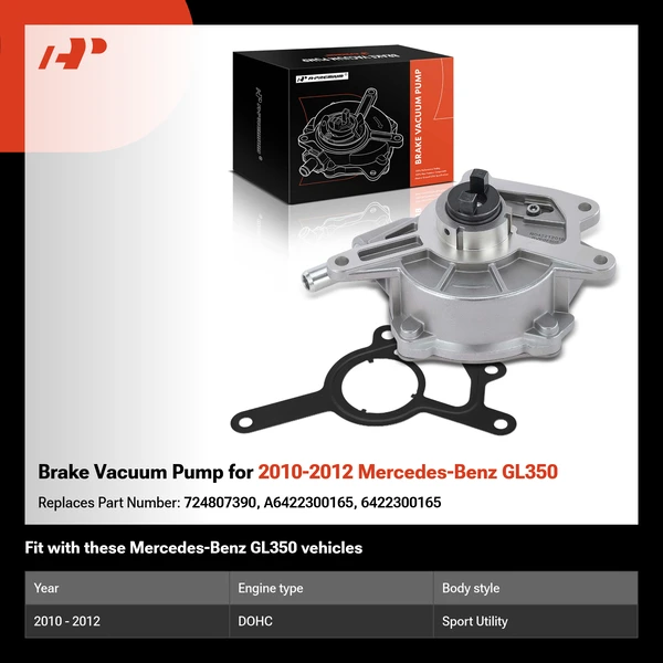Brake Vacuum Pump for 2010-2012 Mercedes-Benz GL350