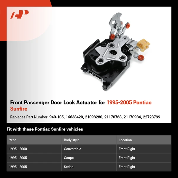 Front Passenger Door Lock Actuator for 1995-2005 Pontiac Sunfire