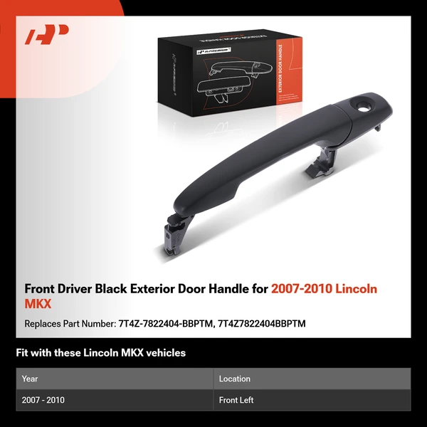 Front Driver Black Exterior Door Handle for 2007-2010 Lincoln MKX