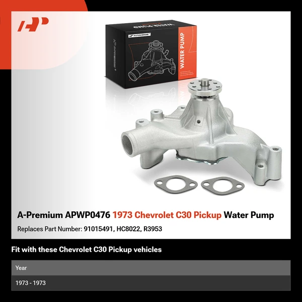 A-Premium APWP0476 1973 Chevrolet C30 Pickup Water Pump