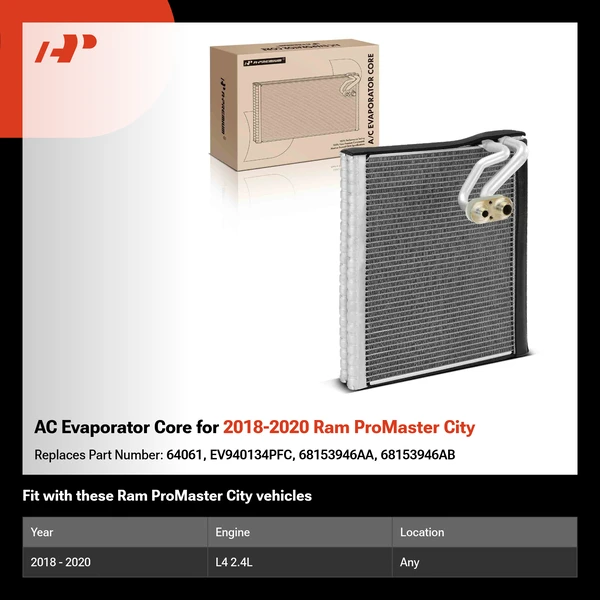 AC Evaporator Core for 2018-2020 Ram ProMaster City