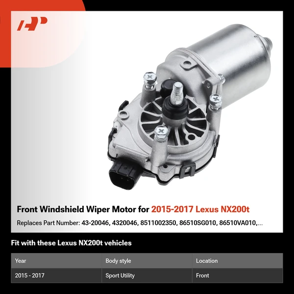 Front Windshield Wiper Motor for 2015-2017 Lexus NX200t