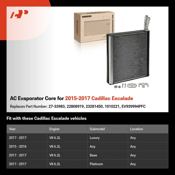 AC Evaporator Core for 2015-2017 Cadillac Escalade