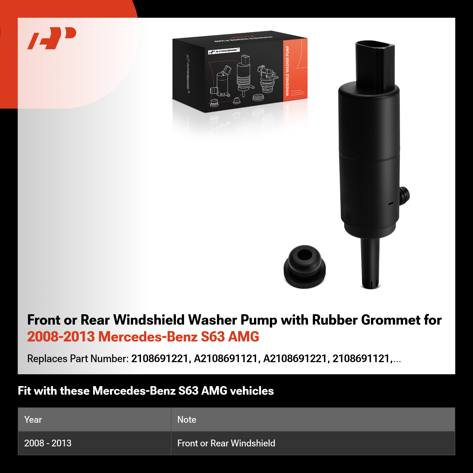 Oulesh Windshield Washer Pump For Mercedes-Benz S63/Amg 2008-2010