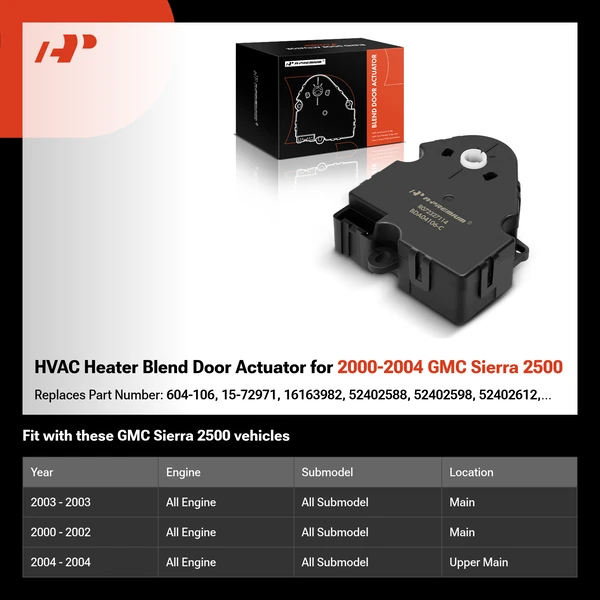 HVAC Heater Blend Door Actuator for 2000-2004 GMC Sierra 2500