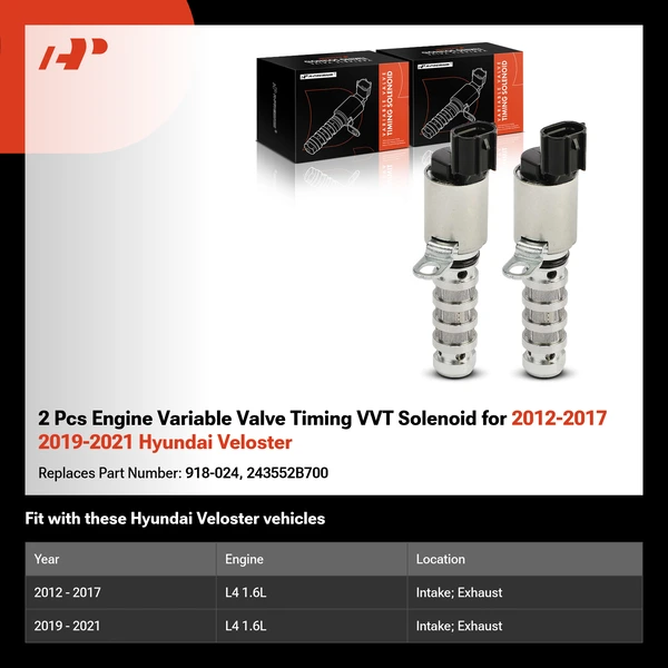 2 Pcs Engine Variable Valve Timing VVT Solenoid for 2012-2017 2019-2021 Hyundai Veloster