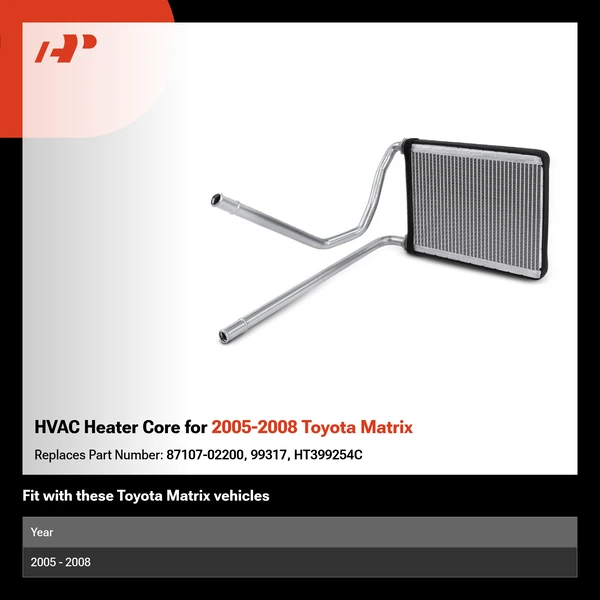 HVAC Heater Core for 2005-2008 Toyota Matrix