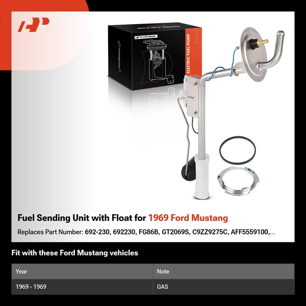 Fuel Sending Unit with Float for 1969 Ford Mustang