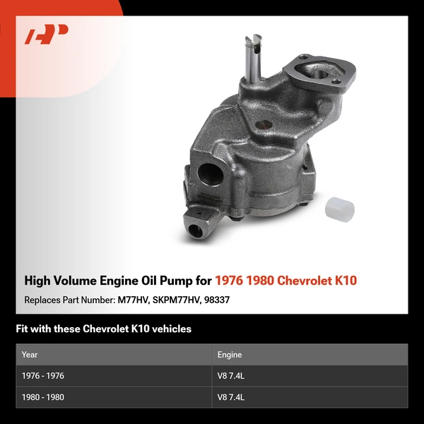 High Volume Engine Oil Pump for 1976 1980 Chevrolet K10