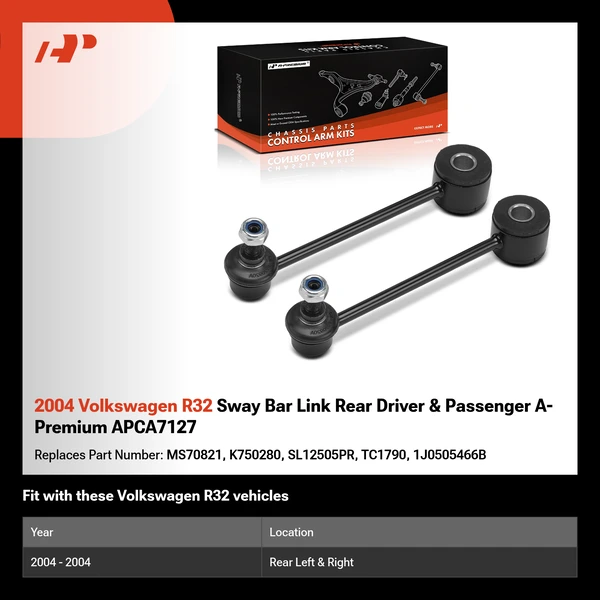 2004 Volkswagen R32 Sway Bar Link Rear Driver & Passenger A-Premium APCA7127