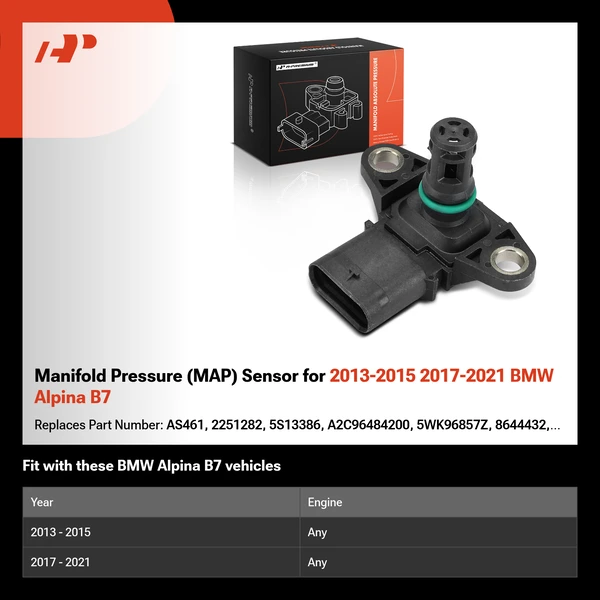 Manifold Pressure (MAP) Sensor for 2013-2015 2017-2021 BMW Alpina B7