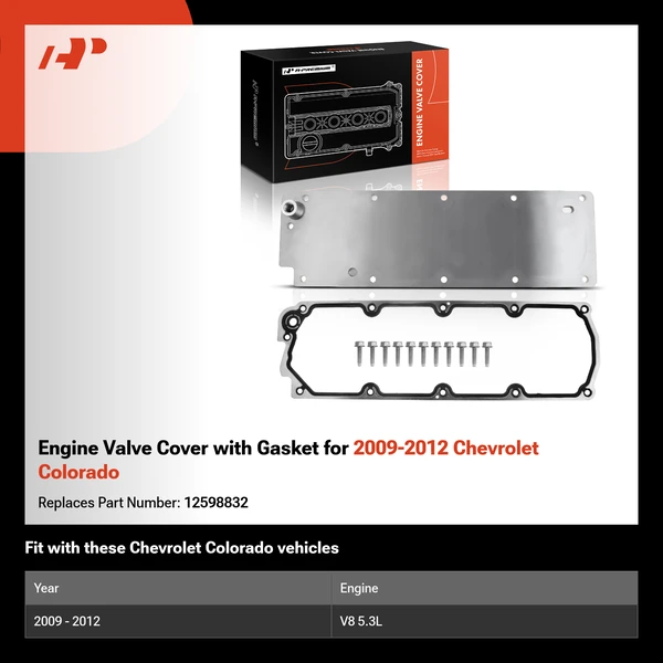 Engine Valve Cover with Gasket for 2009-2012 Chevrolet Colorado