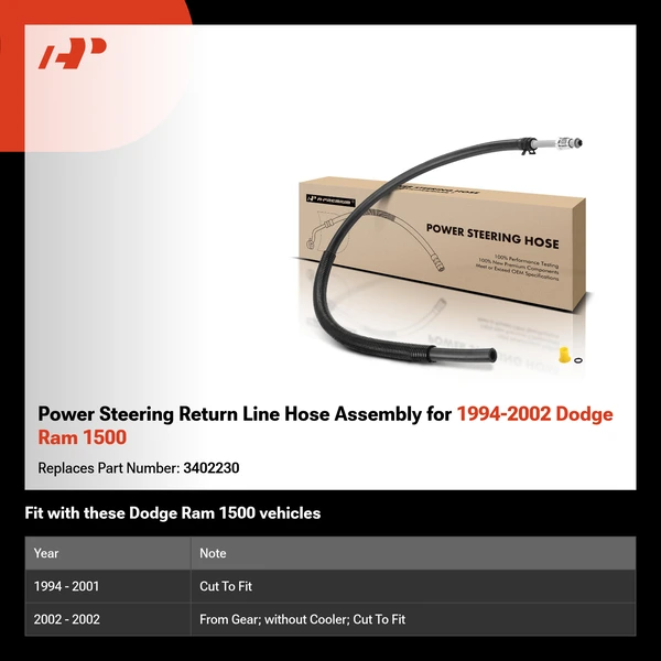 Power Steering Return Line Hose Assembly for 1994-2002 Dodge Ram 1500