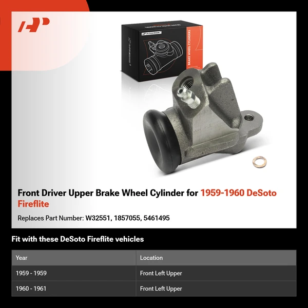 Front Driver Upper Brake Wheel Cylinder for 1959-1960 DeSoto Fireflite