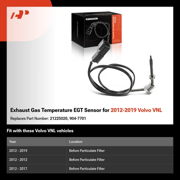 Exhaust Gas Temperature EGT Sensor for 2012-2019 Volvo VNL