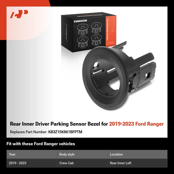 Rear Inner Driver Parking Sensor Bezel for 2019-2023 Ford Ranger