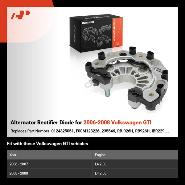 Alternator Rectifier Diode for 2006-2008 Volkswagen GTI
