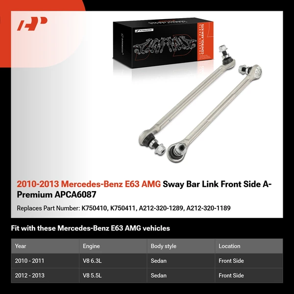 2010-2013 Mercedes-Benz E63 AMG Sway Bar Link Front Side A-Premium APCA6087