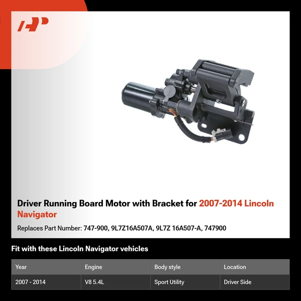 Driver Running Board Motor with Bracket for 2007-2014 Lincoln Navigator