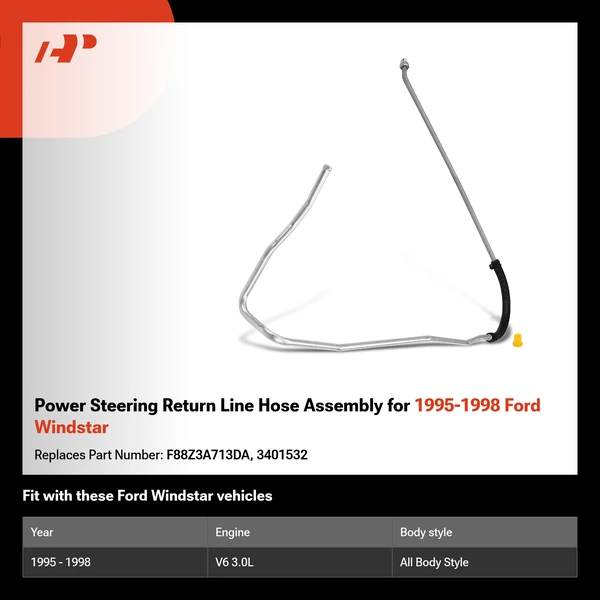 Power Steering Return Line Hose Assembly for 1995-1998 Ford Windstar