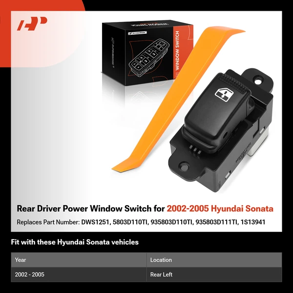 Rear Driver Power Window Switch for 2002-2005 Hyundai Sonata