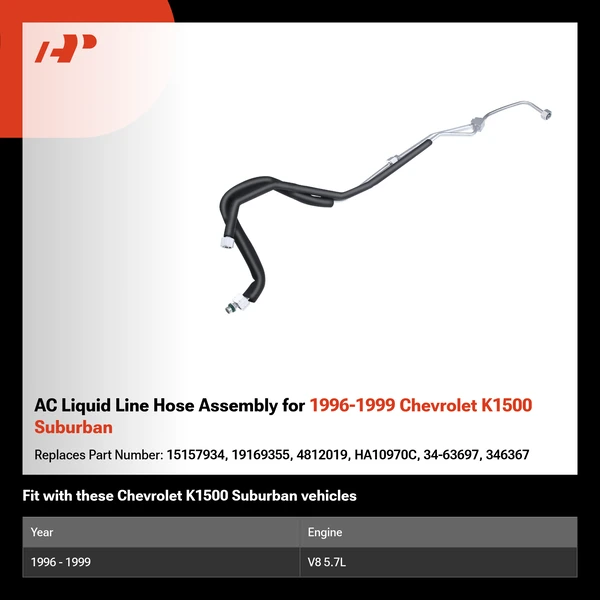AC Liquid Line Hose Assembly for 1996-1999 Chevrolet K1500 Suburban