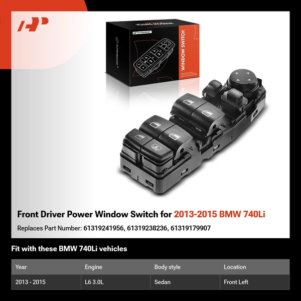 Front Driver Power Window Switch for 2013-2015 BMW 740Li