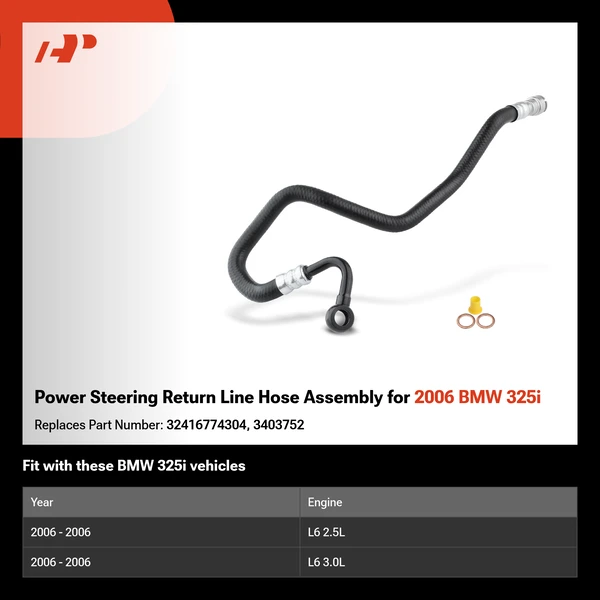 Power Steering Return Line Hose Assembly for 2006 BMW 325i