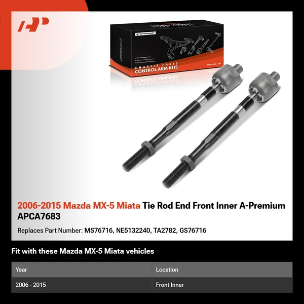 2006-2015 Mazda MX-5 Miata Tie Rod End Front Inner A-Premium APCA7683