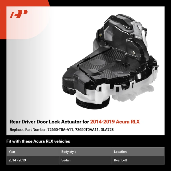 Rear Driver Door Lock Actuator for 2014-2019 Acura RLX