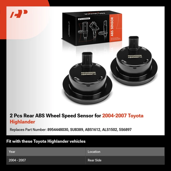 2 Pcs Rear ABS Wheel Speed Sensor for 2004-2007 Toyota Highlander