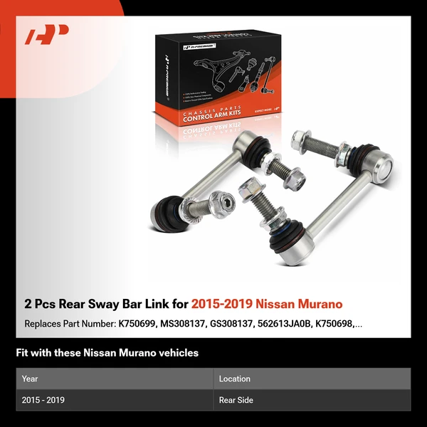 2 Pcs Rear Sway Bar Link for 2015-2019 Nissan Murano
