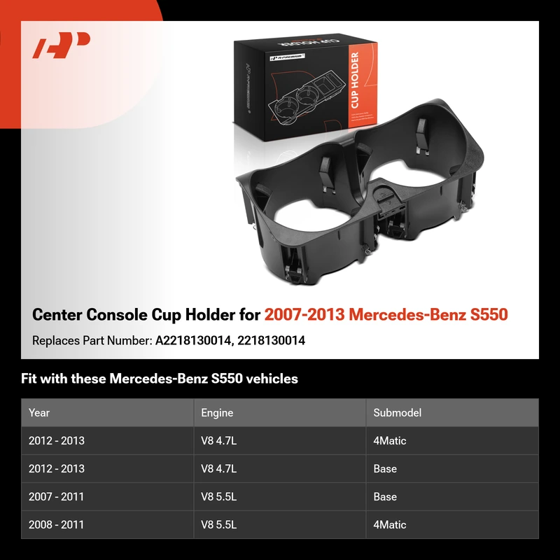 Center Console Cup Holder for 2007-2013 Mercedes-Benz S550