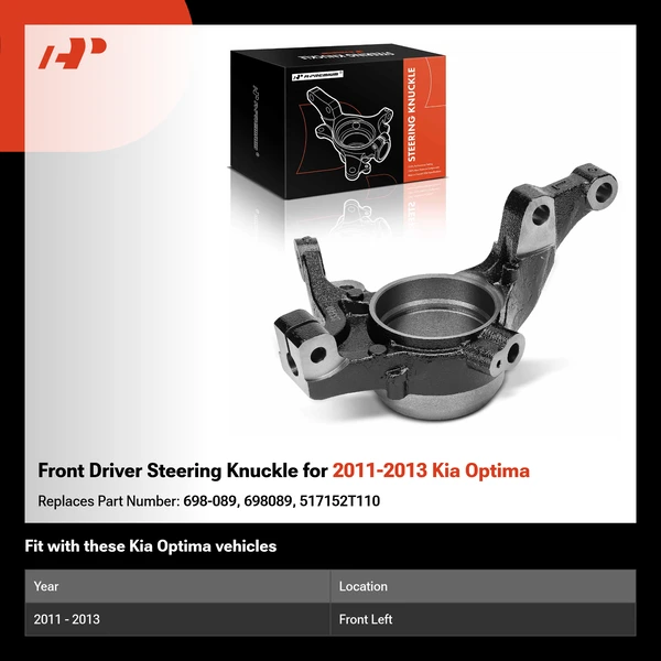 Front Driver Steering Knuckle for 2011-2013 Kia Optima