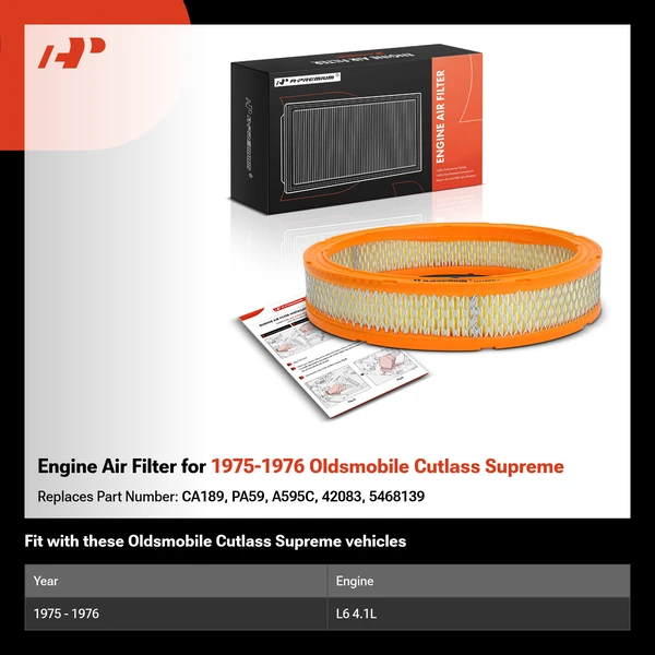 Engine Air Filter for 1975-1976 Oldsmobile Cutlass Supreme