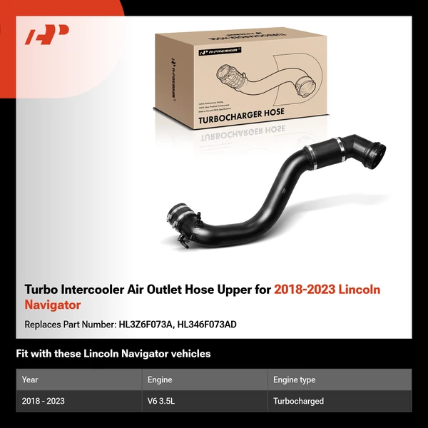 Turbo Intercooler Air Outlet Hose Upper for 2018-2023 Lincoln Navigator