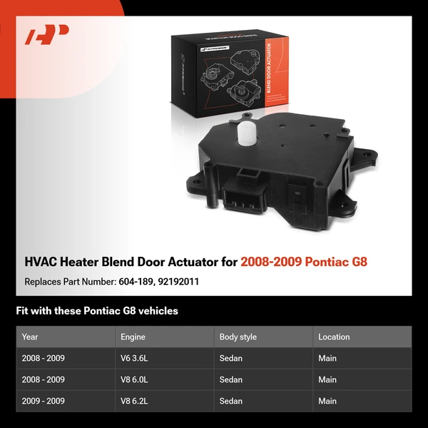 HVAC Heater Blend Door Actuator for 2008-2009 Pontiac G8