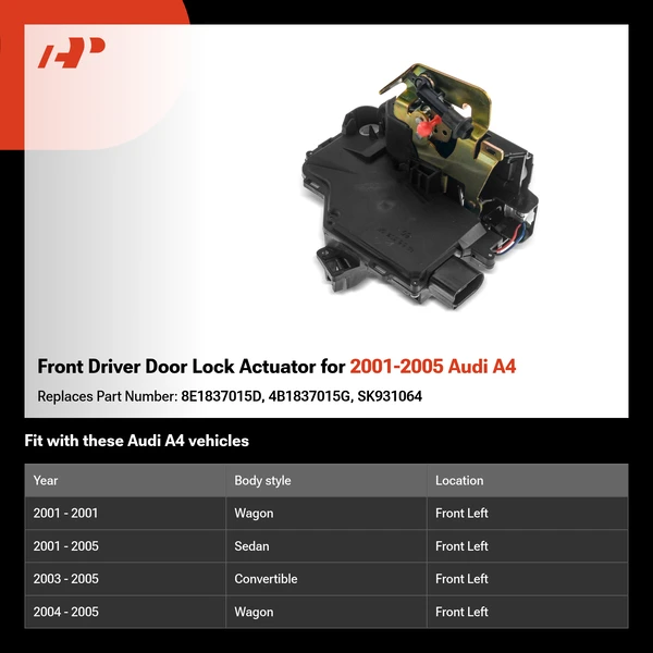 Front Driver Door Lock Actuator for 2001-2005 Audi A4